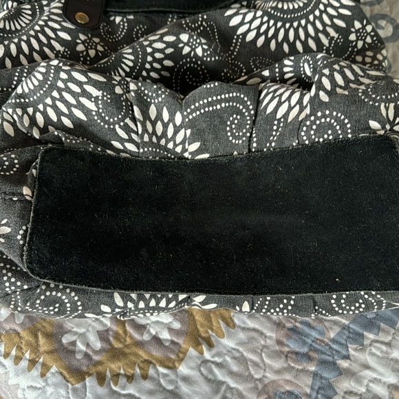 Lucky Brand Boho Bag Cotton With Suede Trim - Picture 6 of 16